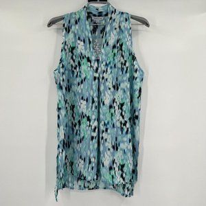 Floral&Ivy Women's Sleeveless Blouse sz M NWT V-Neck Chiffon Career Top BELK